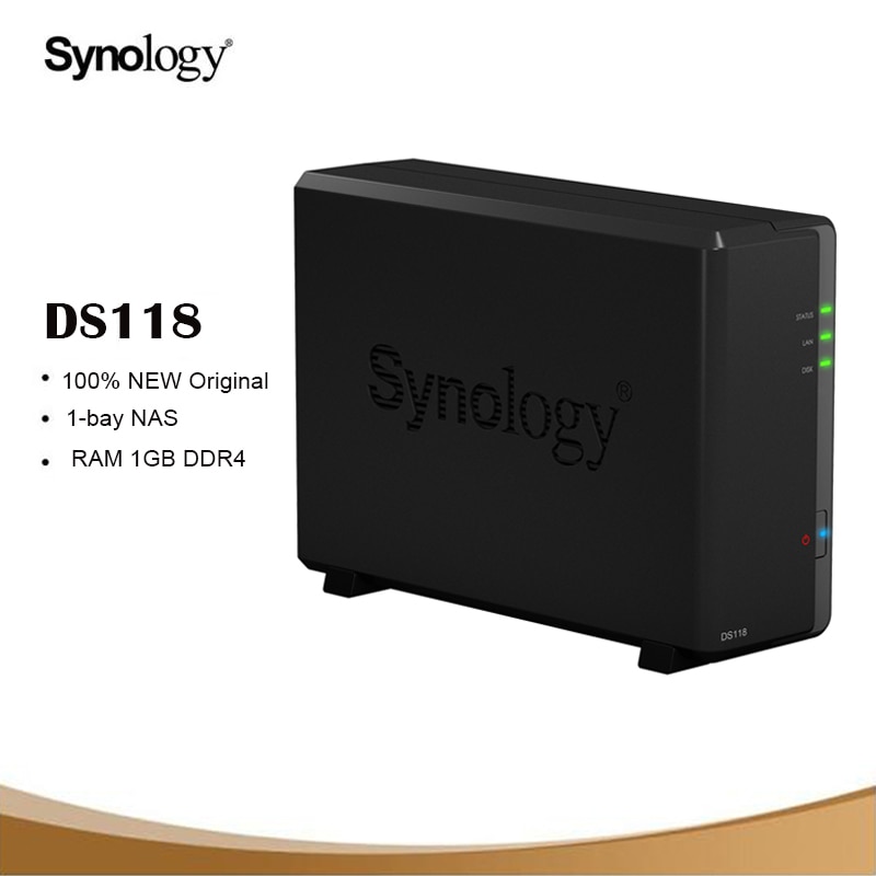 Synology 1  NAS DiskStation DS118 (ũ), 1 GB DDR4 RAM ޸, RTD1296, 1.4GHz CPU